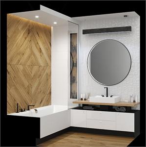 Bathroom Set Wood and Black